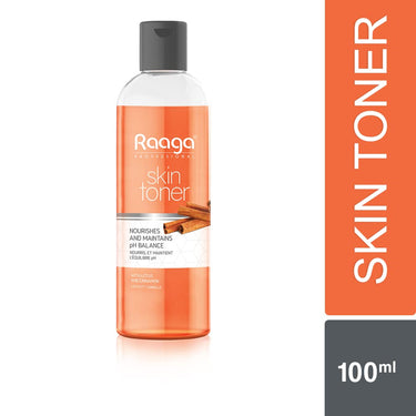 Raaga Professional Skin Toner, Nourishes, Hydrates and Maintains pH Balance, with goodness of Lotus & Cinnamon, All Skin Types, 100 ml